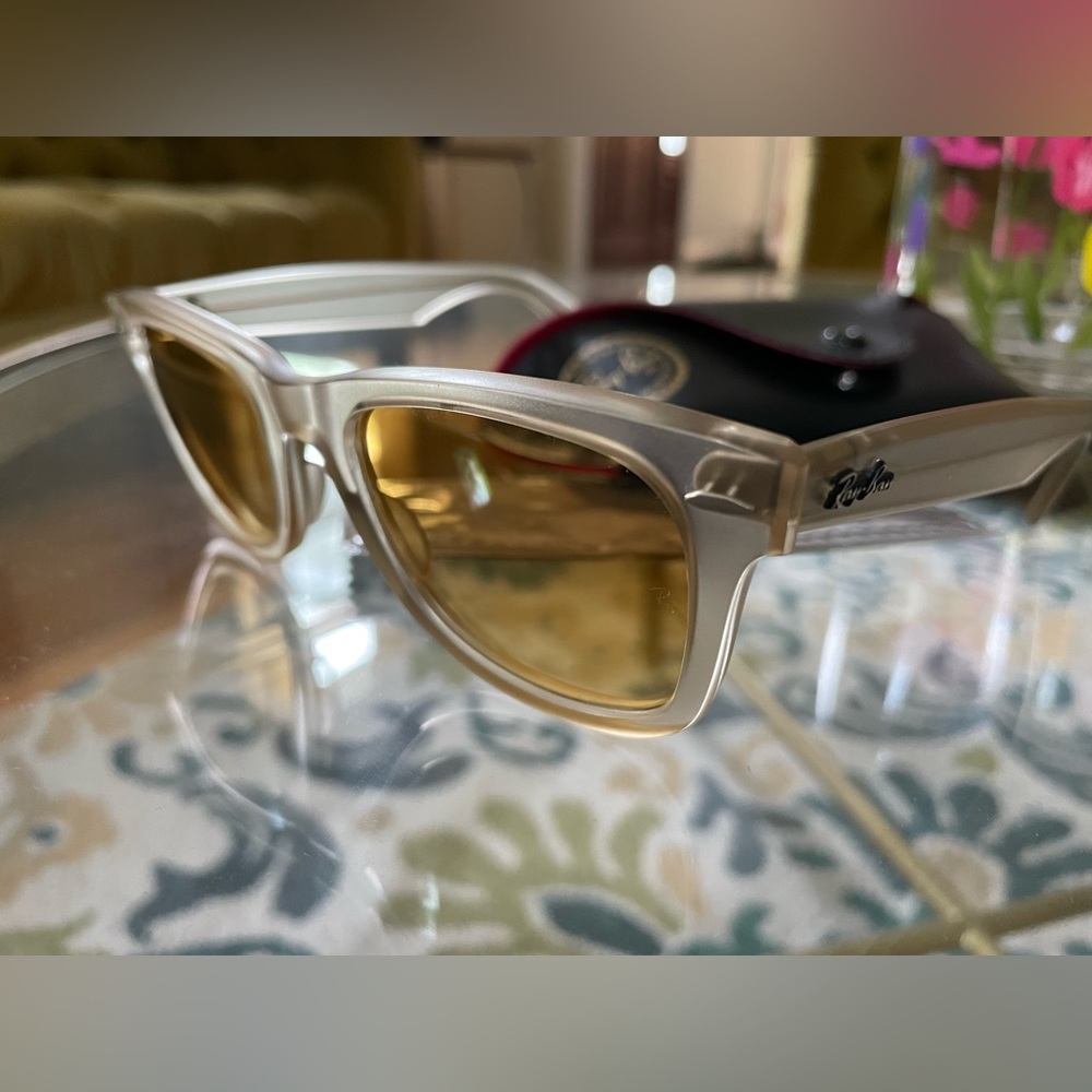 Ray-Ban Wayfarer Ice Pop Citrus RB2140 6059 and X4 Sunglasses